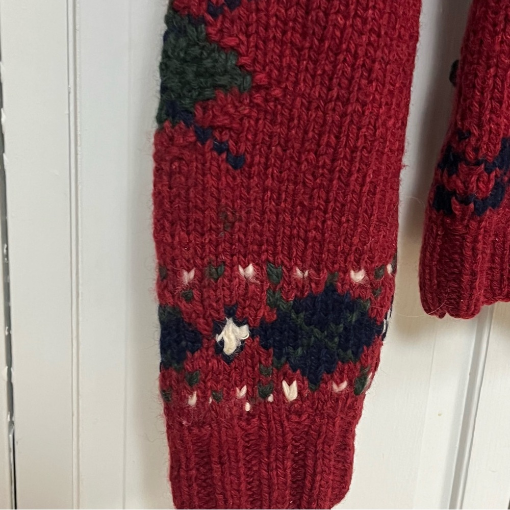 Woolrich 100% Wool Vintage Sweater Dog- Puppy Boot Size Medium- 2 sided design - Picture 8 of 17